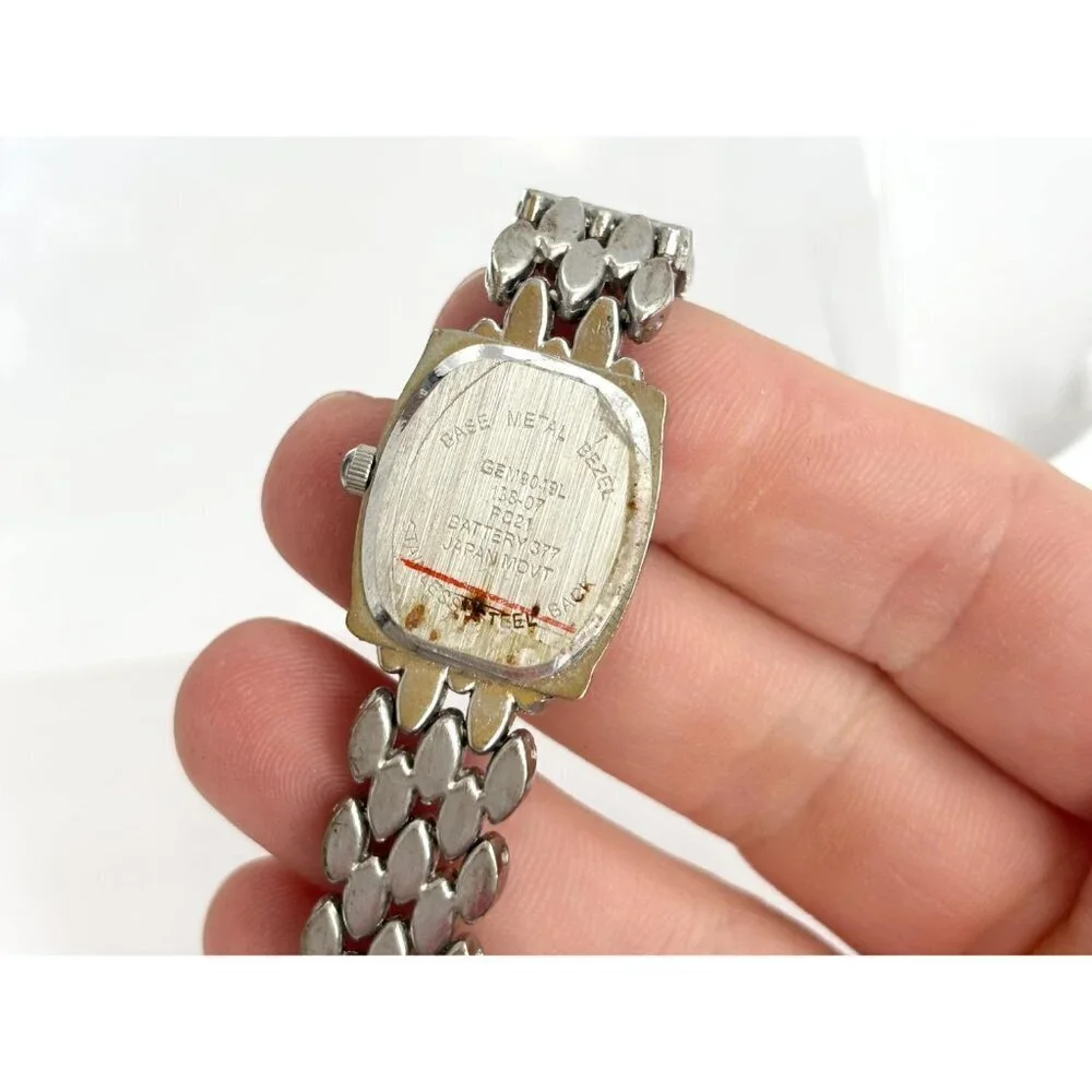 Embassy GEM9049L Marcasite Silver T Quartz Vintage Wristwatch - 14mm - WORKS!